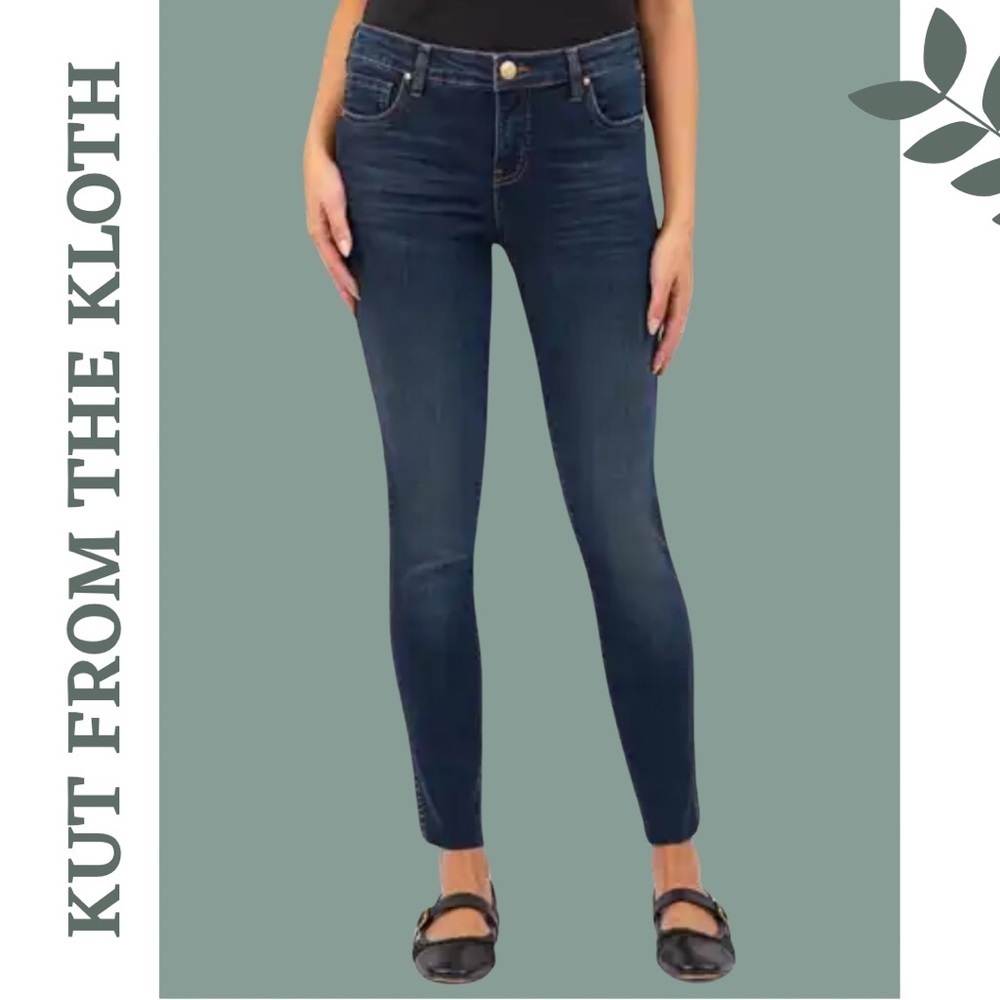 Kut from the Kloth Diana Skinny Jeans Blue Denim Mid Rise Size 0